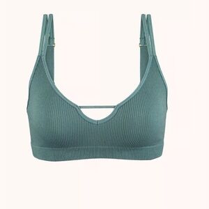 NWT Lively Skinny Strap Seamless Bralette Harbor Green S